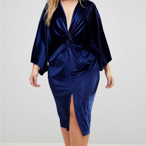 Sophisticated velvet wrap dress for holiday party or any evening occasion. - Picture 3 of 8